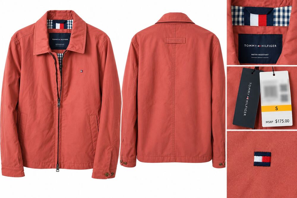 Tommy Hilfiger Water Resistant Jacket – Coral/Salmon – Size S